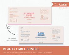 Load image into Gallery viewer, Pink Skincare Label Template Barbie Soap Label Pink Dropper Bottle Label Canva Skincare
