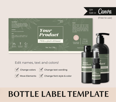 Essential Oil Label Template Editable Cosmetic Label Printable Bottle Label Body Butter Label