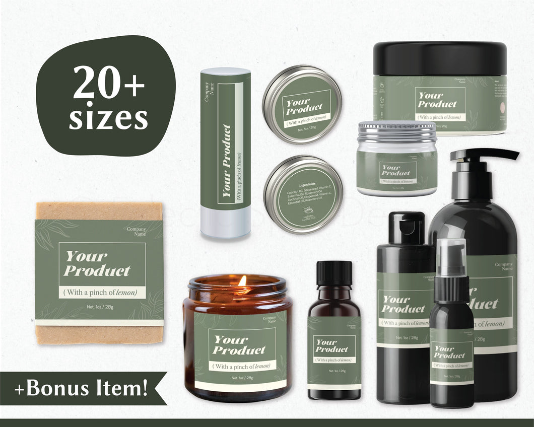 Cosmetic Label Digital Template Cosmetic Printable Label Skincare Private Label