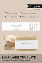 Load image into Gallery viewer, Minimalistic Soap Label Template Soap Product Label Soap Bar Label
