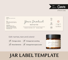 Load image into Gallery viewer, Label Custom Canva Whipped Butter Label Template Jar Label DIY Canva Container Label
