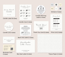 Load image into Gallery viewer, Label Template Price List Template Canva Candle Care Template Thank You Card
