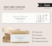Load image into Gallery viewer, Minimalistic Bar Soap Label Template Canva Soap Label Printable Template
