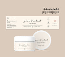Load image into Gallery viewer, Body Butter Jar Label Template Minimalistic Body Scrub Label Custom Canva
