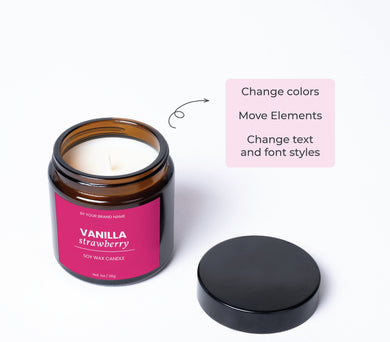 Modern Candle Sticker Label Candle Modern Design Candle Branding Label Canva DIy