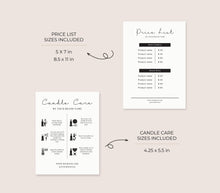 Load image into Gallery viewer, Minimalistic Candle Branding Kit Candle Branding Package Candle Label
