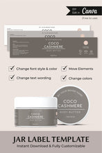 Load image into Gallery viewer, Jar Label Scrub Body Label Round Cosmetic Label Sugar Scrub Label Template Custom Jar Label Canva
