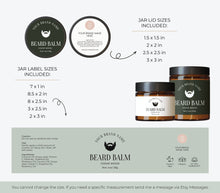 Load image into Gallery viewer, Beard Oil Bottle Label Beard Balm Jar Label Beard Soap Label Beard Shampoo Label Canva
