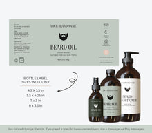 Load image into Gallery viewer, Beard Balm Label Male Cosmetic Product Label Template Beard Oil Bottle
