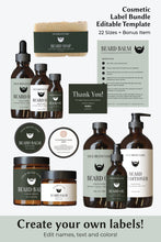 Load image into Gallery viewer, Beard Oil Template Beard Balm Sticker Beard Oil Sticker Beard Oil Template Product Label
