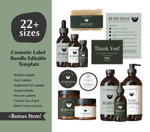 Load image into Gallery viewer, Beard Balm Label Template Beard Oil Label Template Beard Oil Template
