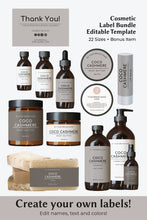Load image into Gallery viewer, Label Bundle Bottle Label Template Jar Label Sticker Essential Oil Label Canva Lip Balm
