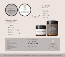 Load image into Gallery viewer, Jar Label Scrub Body Label Round Cosmetic Label Sugar Scrub Label Template Custom Jar Label Canva

