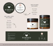 Load image into Gallery viewer, Beard Balm Label Template Cosmetic Product Label For Jars Body Scrub Label
