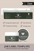 Load image into Gallery viewer, Beard Balm Label Template Cosmetic Product Label For Jars Body Scrub Label
