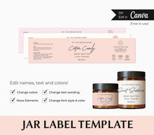 Load image into Gallery viewer, Jar Label Template Body Butter Label Custom Jar Label Sticker Jar Printable
