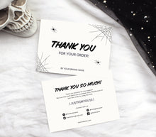 Load image into Gallery viewer, Haunted Heart Business Thank You Card Template - Gothic Editable Package Insert
