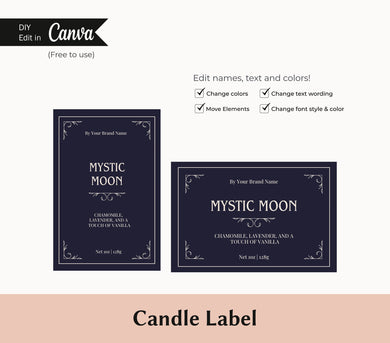 Candle Label Template Canva Label Candle Branding Kit Candle Halloween Label