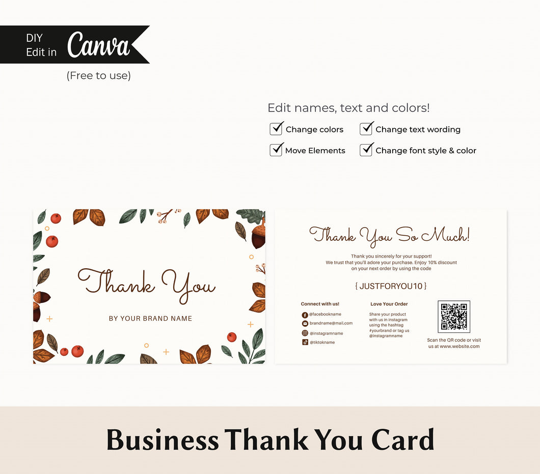 Autumn Thank You Card
