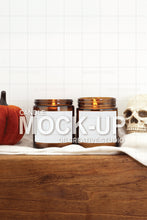 Load image into Gallery viewer, Halloween Candle Mockup Label Candle Halloween Mock Up Candle Label Mock Up
