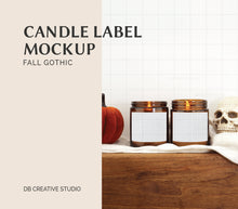 Load image into Gallery viewer, Candle Label Mock Up Halloween Candle Mock-up Fall Candle Label Amber Jar Mockup Edit
