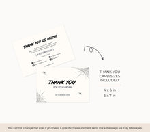 Load image into Gallery viewer, Halloween Business Thank You Card Template Gothic Thank You Card Editable
