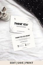 Load image into Gallery viewer, Editable Thank You Card Template Package Insert Card Canva Thank You Card
