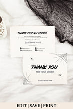 Load image into Gallery viewer, Editable Thank You Card Template Package Insert Card Canva Thank You Card
