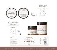 Load image into Gallery viewer, Skincare Label Jar Cosmetic Body Butter Label Sticker Template Beauty Product Label
