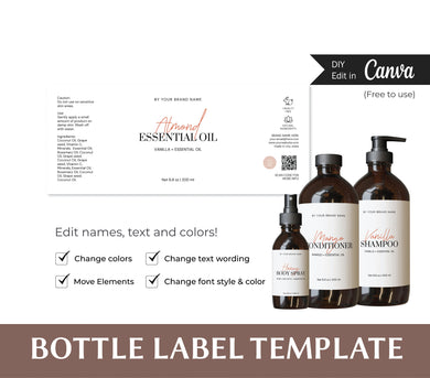 Bottle Oil Label Template Canva Tincture Label Template Oil Bottle Label Body Oil