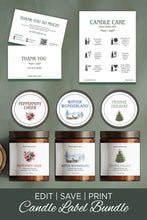 Load image into Gallery viewer, Label Candle Business Bundle Christmas Candle Label Canva Christmas Label DIY
