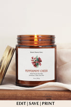 Load image into Gallery viewer, Christmas Candle Labels Template Christmas Label Candle Canva Holiday
