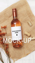 Load image into Gallery viewer, Wine Bottle Label Mock Up Wine Label Mockup Wine Bottle White Label Wine Bottle
