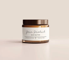 Load image into Gallery viewer, Minimalistic Cosmetic Label Template Set - Skin Care Body Butter and Scrub Jar Labels
