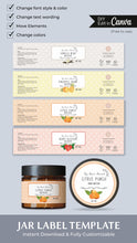 Load image into Gallery viewer, Label Jar Wrap Around Cosmetic Label Template Body Butter Printable Label Design
