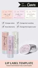 Load image into Gallery viewer, Label Lip Gloss Label Template Lip Gloss Customizable Font  Lip Balm Label Round
