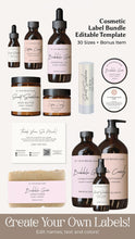 Load image into Gallery viewer, Sticker Product Label Skincare Template Cosmetic Label Canva Bottle Label Design
